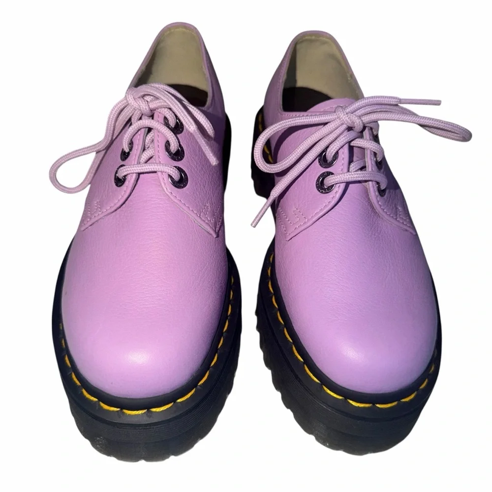 Dr. Martens 30612 QUAD II LILAC PISA Lavender Leather Platform Shoes EU 38 US 7 - Picture 2 of 12